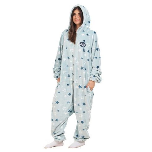 Snuggs Blanket Onesie Light Blue Stars